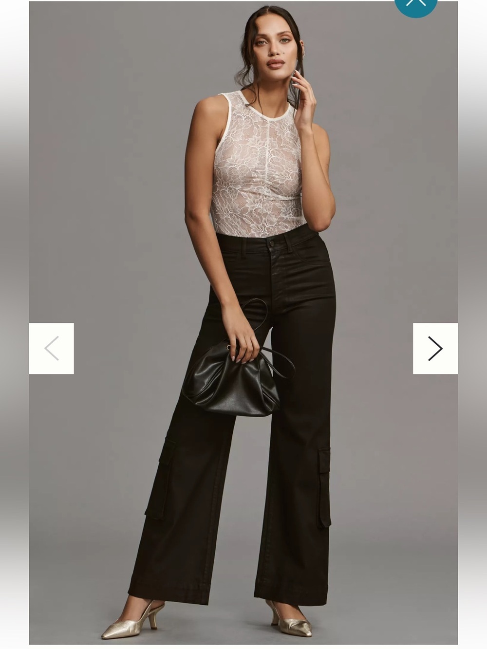 DL1961 - WOMEN'S hepburn wide leg high rise jean in black coated cargo Size 29